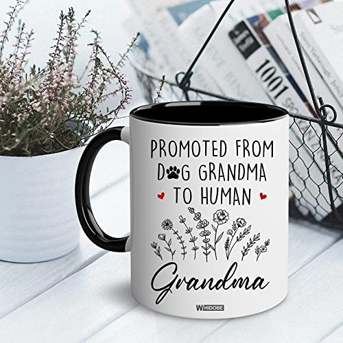 Grandma Gift Mug - Pregnancy Announcement for Grandma - Accent Black