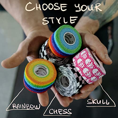 Skull Pattern Weight Lifting Thumb Tape - Hand Grip Support for Powerlifting & Gym