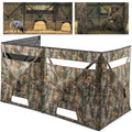 HUNTSEN 4-Panel See-Through Hunting Blind for Turkey - Portable Camouflage Ground Shelter with Silent Windows & Carrying Bag - 2-4 Person
