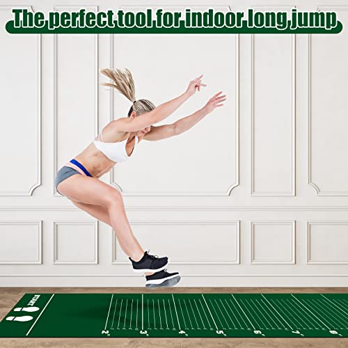 Woanger Green Long Jump Mat 12x2.5 ft Non-Slip Indoor Track & Field Training