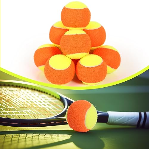 Kids Tennis Balls - Orange 12 Pack Low-Compression Training Balls for Beginners
