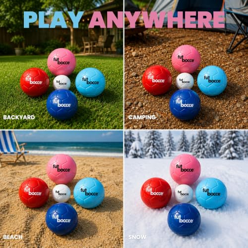 Backyard Soccer Bocce Ball Set with Carry Bag and Cones