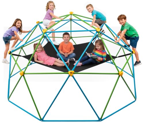10ft Climbing Dome with Hammock for Kids - Outdoor Jungle Gym & Monkey Bars