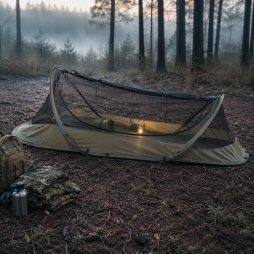 USGI Industries OD Green Self-Deploying Bivy Tent - Single Person Mesh Sleep System