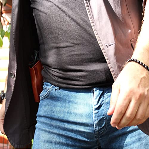 Premium Leather Paddle Holster for Python .357 Magnum 4.25" - Open Top, Adjustable Tension, Right-Hand Carry