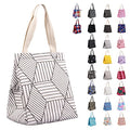 Insulated Lunch Bag for Men & Women - White Rhombus with Hook & Loop Closure, 9L