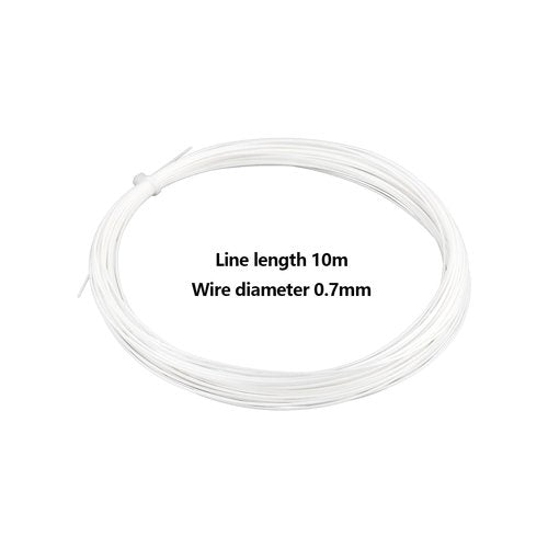 OTOTEC 1Pc 10m 0.7mm Wire Diameter Badminton String Nylon High Flexibility Badmintonsaite Compatible with YONEX BG Exbolt 65 (White)
