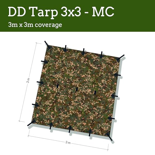 3x3 Waterproof Tarp for Camping and Outdoor Use - Lightweight & Stormproof