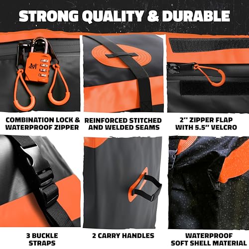 Mockins 16 Cu Ft All-Weather Vinyl Hitch Cargo Carrier Bag - Black/Orange