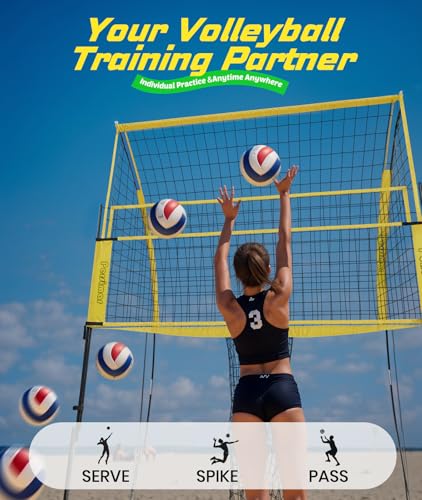 Adjustable Volleyball Practice Net System - Portable Training Aid for Serve & Spike Skills