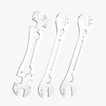 Vaasee 3 PCS Universal Thin Hub Cone Wrench Set, 0.1in/2.5mm Super Thin Open-End Wrench, Ni-Cr Plating Flat Wrenches 13-20mm Cr-V Steel Slim Spanner Wrench for Home Bike Car Repair