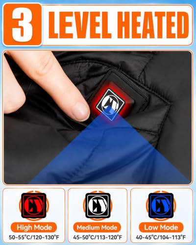 Large Battery-Powered Heated Blanket 62x55in Portable Cordless for Outdoor Use - Black