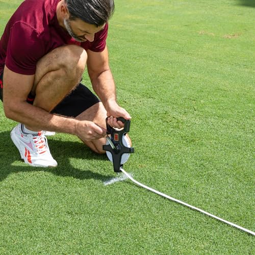 Champion Sports Open Reel Measuring Tape 120 Meters Durable Hand Crank with Metal Spike