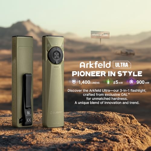 OLIGHT Arkfeld Ultra Rechargeable Flat Flashlight Olive Green CW 5700K~6700K