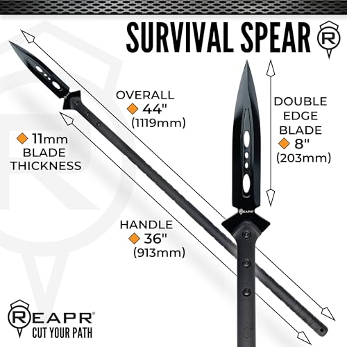 Reapr Survival Spear with Sheath - Fixed Blade Throwing Tool for Camping & Hunting