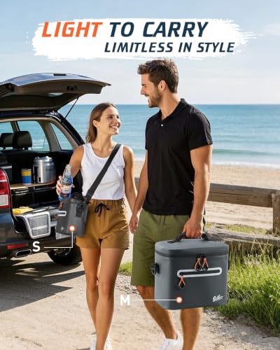 Large Dark Gray Insulated Soft Cooler Bag - 30 Can Capacity, Waterproof & Leakproof