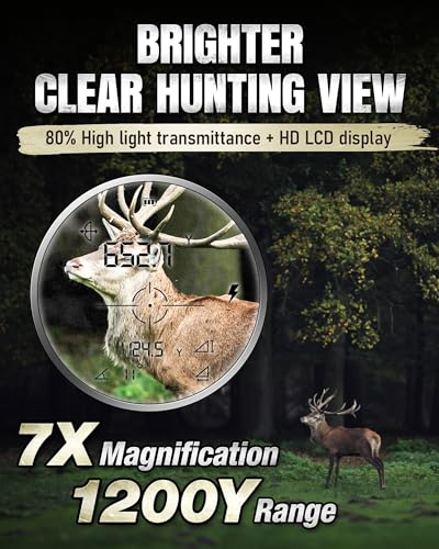 Laser Rangefinder for Hunting 1200Y Waterproof 7X Magnification Score Mode