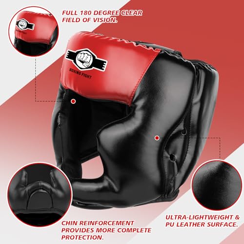 Kids Boxing Headgear 2 Pack & 1 Pack - Small-Medium Red & Blue - Sparring Safety Gear