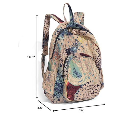 OPQRSTU Women Hippie Hand Bag Large Capacity Bohemian Bag Portable Tourist Fashion Backpacks (Khaki)