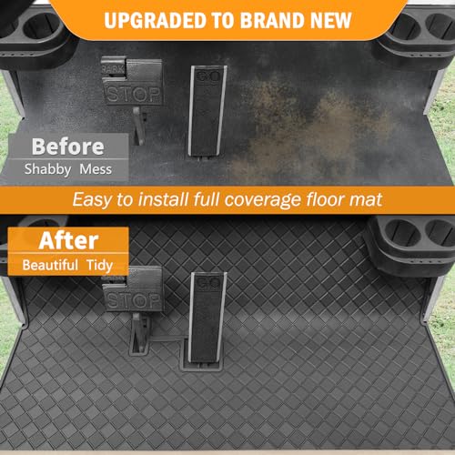 Golf Cart Floor Mat Black Trim Fit Club Car DS 1982-2013 Villager 1982-2018