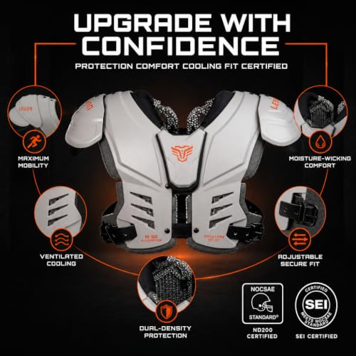 Legion Youth Football Shoulder Pads XL - Lightweight Impact Protection & Ventilation