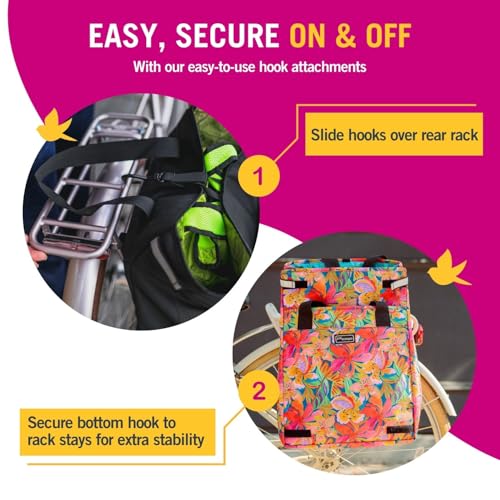 Po Campo Tropical Nights Bicycle Pannier Bag Waterproof Rear Rack Storage