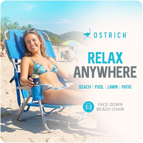 Blue Heavy-Duty Backpacker Outdoor Beach Chair - Portable & Adjustable Recline
