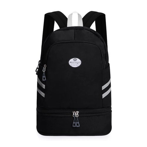 HUA ANGEL Multi-purpose Nylon Travel Backpack Foldable Women's Gym Pack with Shoe Compartment - Fitness Sport Swimming 20-30l