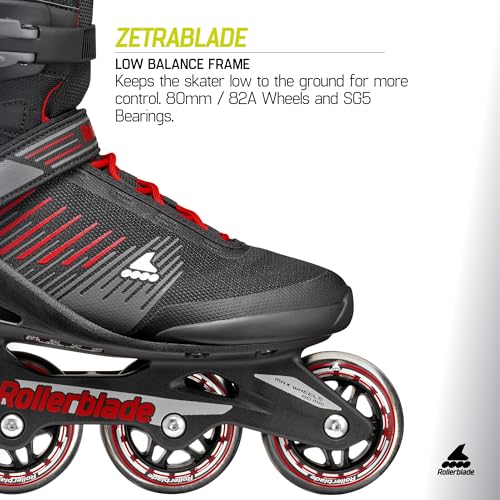 Rollerblade Zetrablade Men's Fitness Inline Skates Black/Red Size 10/10.5