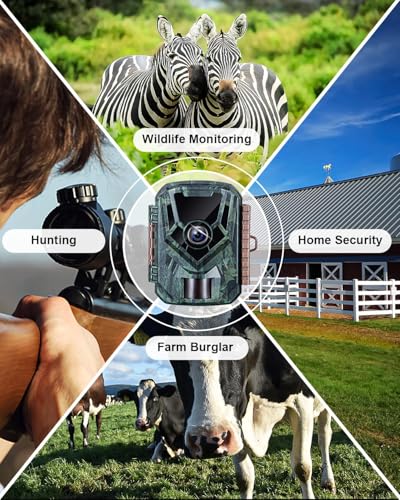 Trail Camera 36MP 2.7K Night Vision Waterproof Wildlife Camera with 130° Wide-Angle