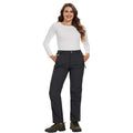 YOHOYOHA Plus Size Women's Fleece Hiking Pants - Adjustable Mid-Rise Loose Fit Pants for Casual Hiking Workouts, Comfortable Straight Leg Black 3XL