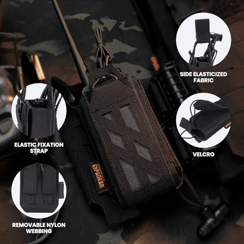 Tactical Radio Holster Holder Black 3x1x6 Inch Adjustable Molle System
