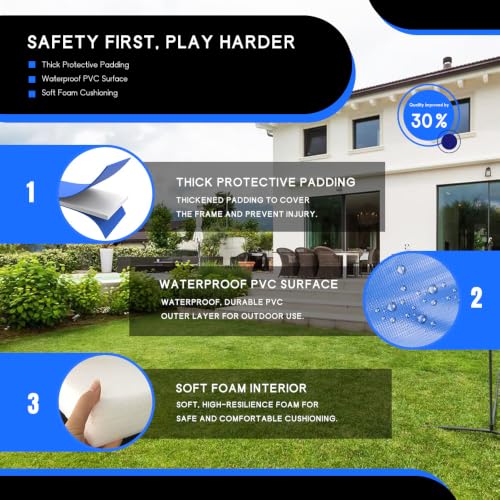 Blue 16FT Weatherproof Trampoline Pad Replacement for 10-16FT Round Trampolines