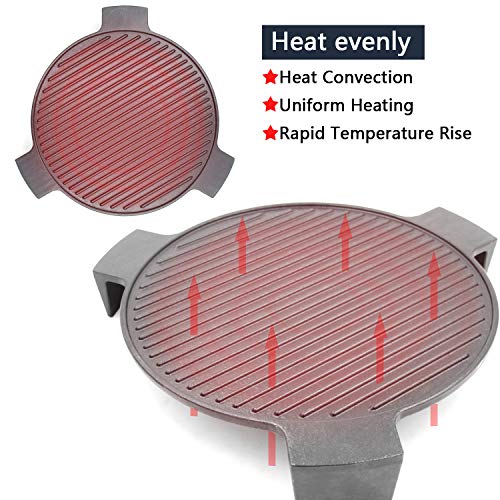 Cast Iron 18-Inch Plate Setter Conveggtor for Large Big Green Egg & Kamado with Legs