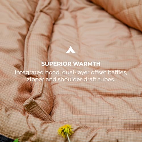 TETON Sports Celsius Regular Green Sleeping Bag 0°F for Adults & Kids