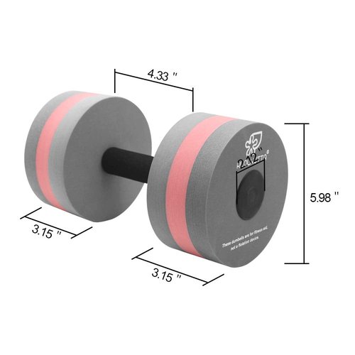 KLOLKUTTA Aquatic Dumbells, 2PCS Water Aerobic Exercise Foam Dumbbell Pool Resistance,Water Aqua Fitness Barbells Hand Bar Exercises Equipment for Weight Loss Grey