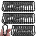 Heavy Duty Black Carabiner Clips 40PCS - 2.36IN Spring Snap Hooks M6 Variation