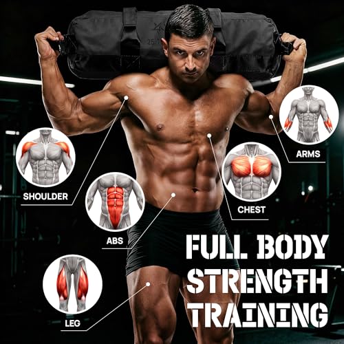 Yes4All XL Adjustable Sandbags for Weight Training - Black, 125-200 lbs