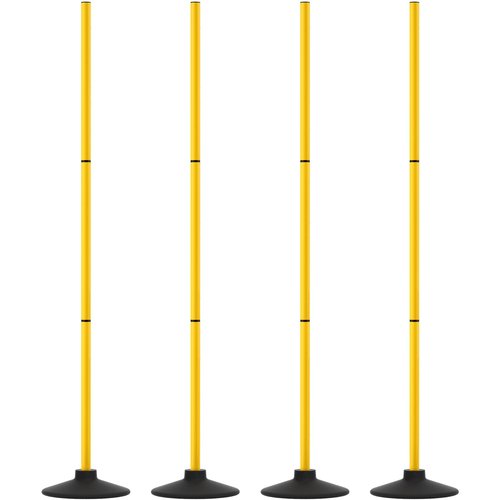 GHB Agility Poles 4 Pack 50" Sports Soccer Training Poles,Detachable Speed Training Equipment Football Accessories with Rubber Base