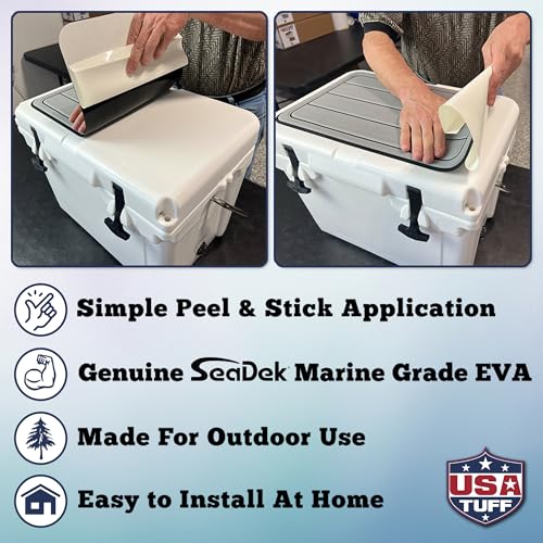 USATuff SeaDek EVA Cooler Pad for YETI Tundra 35 - Black & Storm Gray, Peel & Stick