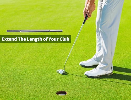 0.580 Inch Golf Club Extension Steel Shaft Kit for Iron & Putter - Silver, 2 Pack