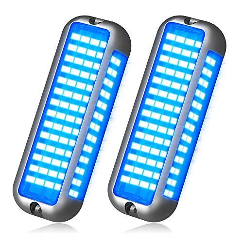 BASIKER BS4 Marine LED Underwater Boat Lights - 2 x 3000LM, Blue, IP68 Waterproof, Model BS4 BL