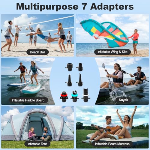 Electric Paddle Board Pump 22 PSI Portable Air Pump for SUP & Inflatable Water Sports - Black