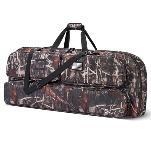 CVLIFE 44x17 Inch Soft Compound Bow Case with Multiple Pockets & Adjustable Straps