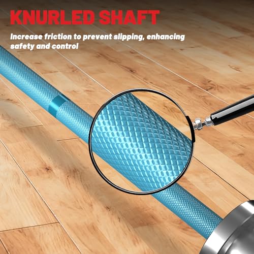 Blue Silver 4ft Mini Barbell for Beginners - 5lb Technique Training Barbell for Women & Kids