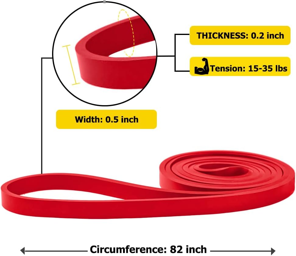 ROSAPOAR Resistance Band - Natural Latex Pull-Up Band for Home & Gym Workouts | Fitness Stretching & Powerlifting