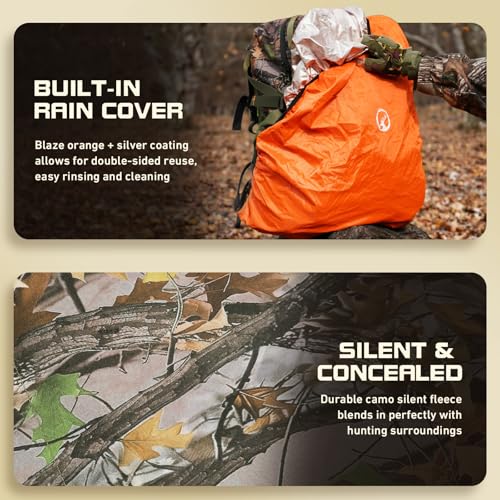 Kalkal Camo Hunting Backpack with Magnetic Rifle System, 42L Waterproof Bow & Rifle Pack