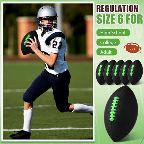 Official Size Composite Leather Footballs Set with Pump - 12 Pack for Training & Recreation