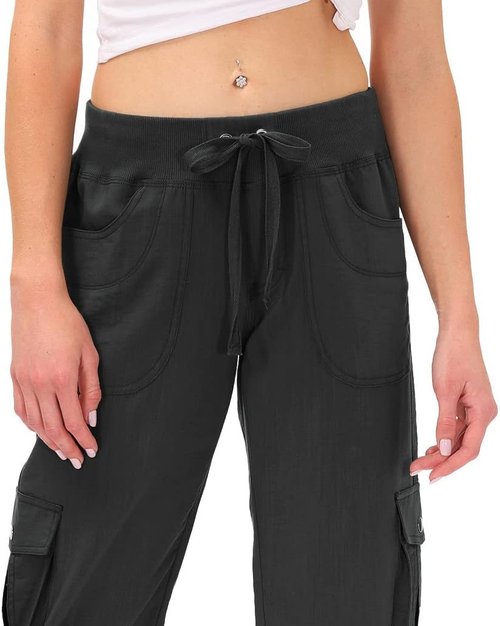 MoFiz Women's Capris - Lightweight Casual Pants with Pockets | Loose Fit Baggy Cargo for Hiking