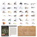 Goture 144PCS Fly Fishing Flies Assortment Kit with Wooden Fly Box D1